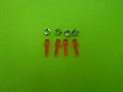 4 gyrophares jaunes embase m�tal chrom� ann�es 70 / MVI Pieces d�tach�es