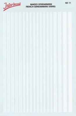 Decalcomanies: bandes blanche gendarmerie petite planche