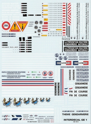 Decalcomanies: divers gendarmerie grande planche