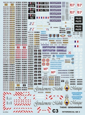 Decalcomanies: divers gendarmerie grande planche