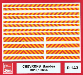 Bandes chevrons jaune et rouge nouveau modele