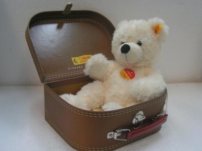 Ours Lotte blanc avec coffret / Petit < 25cm