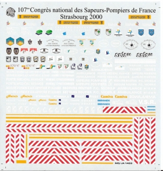 Grande planche de d�calques vari�es pompiers