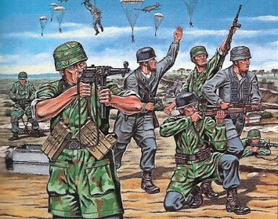 Parachutistes allemands 2eme guerre mondiale / Figurines D�cors