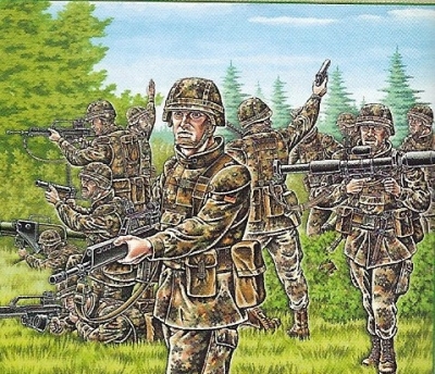 Soldats de l'infanterie m�canis�e allemande contemporaine / Figurines D�cors
