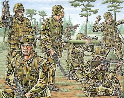Soldats de l'infanterie americaine contemporaine / Figurines D�cors