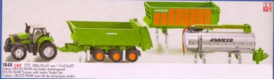 Tracteur Deutz avec trois remorques Joskin / Agricole