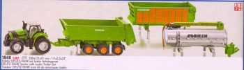 Tracteur Deutz avec trois remorques Joskin