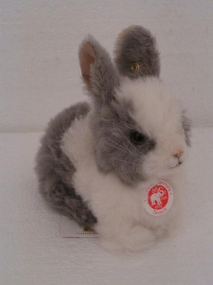 Lapin nain en alpaga (gris et blanc) / Petit < 25cm