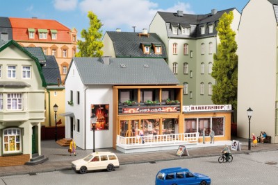 AUHAGEN kit à construire en plastique teinté de Kebab + barbier (colle non incluse) Batiments