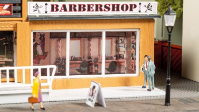 AUHAGEN kit à construire en plastique teinté de Kebab + barbier (colle non incluse) Batiments