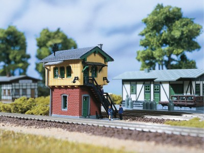 AUHAGEN poste d'aiguillage (maquettes plastiques teintées à construire colle non incluse) Bulding