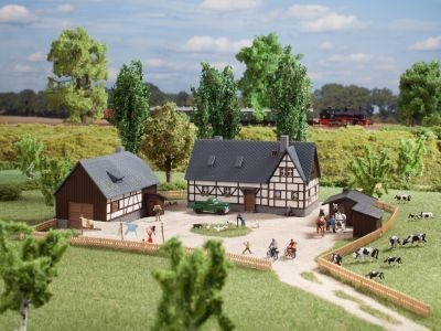 AUHAGEN kit à construire en plastique teinté de bâtiments de fermes (colle non incluse) Bulding