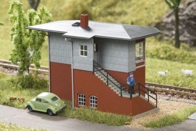 AUHAGEN kit à construire en plastique teinté de poste d'aiguillage (colle non incluse) Bulding