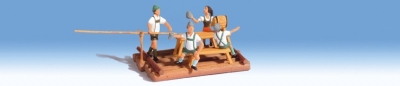 NOCH raft with figures HO scale