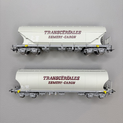 JOUEF set de 2 wagons céréaliers (face plate et bombée)