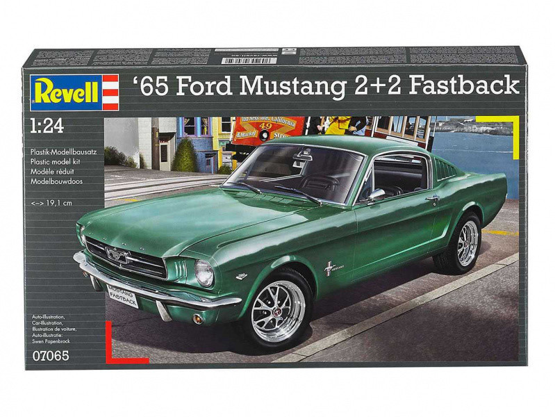 Revell Maquette de voiture 1 : 24–1965 Ford Mustang 2 + 2 Fastback  Reproduction à l'échelle 1 : 24, niveau 4, copie fidèle de l'origine, avec  beaucoup