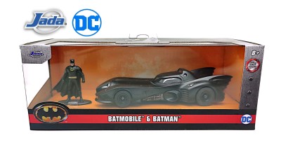 JADA diecast car 1/32  DC comics BATMOBILE black 1989 w/BATMAN figure Diecast models