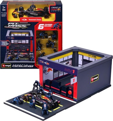 BURAGO RED BULL F1 RB20 diorama garage pit stop world champion race About us