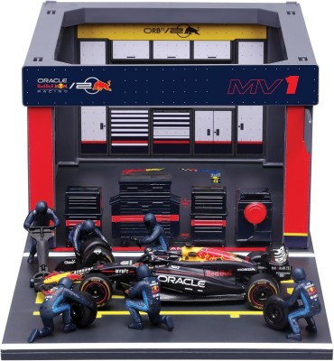 BURAGO RED BULL F1 RB20 diorama garage pit stop world champion race About us