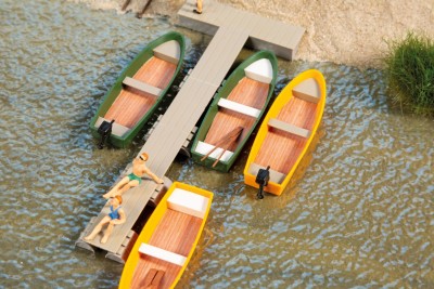 AUHAGEN kit à construire en plastique teinté de set de barques (4) (colle non incluse) Decors et diorama