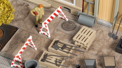 AUHAGEN kit à construire en plastique teinté d'ensemble de matériel de chantier (colle non incluse) Batiments