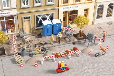 AUHAGEN kit à construire en plastique teinté d'ensemble de matériel de chantier  (colle non incluse) Batiments