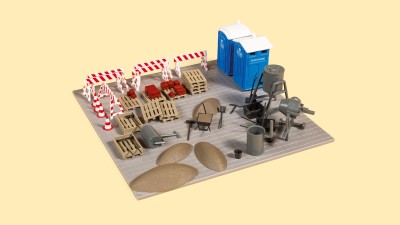 AUHAGEN kit à construire en plastique teinté d'ensemble de matériel de chantier (colle non incluse) Batiments