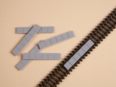 AUHAGEN inserts de rails pour passage (maquettes plastiques teintées à construire colle non incluse) Track and track accessories