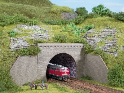 AUHAGEN 2 entrées de tunnel double voies (maquettes plastiques teintées à construire colle non incluse) Accessoires