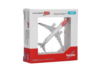 HERPA avion en métal Boeing B737 Max 8  NORVEGIAN Air Shuttle  