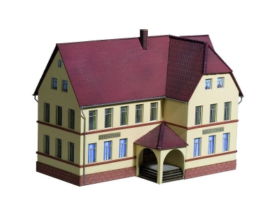 NOCH kit laser cut municipal office with school HO scale