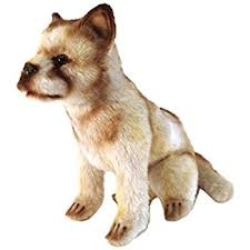 ANIMA louveteau couché (longueur 35 cm env) Peluches