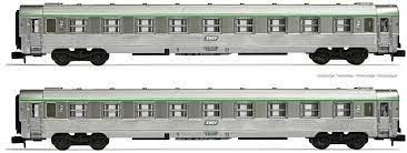 ARNOLD set de 2 voitures DEV Inox B9 avec souflets SNCF ep IV Voitures voyageurs