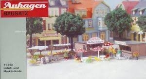 AUHAGEN plastic kit of snack stand and market stalls (easy to built cement not included) HO scale