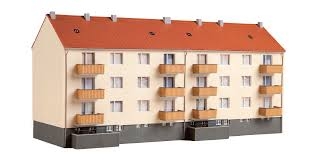 AUHAGEN kit en plastique immeuble d'habitation (195x74x86mm) Trains