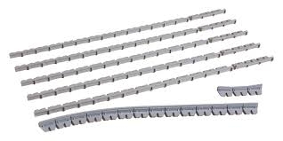 AUHAGEN plastic kit of platform sides (hight 7mm) also useful in curve (6 pieces of 241x 7mm + 6 pieces of 52 x7mm) HO scale
