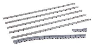 AUHAGEN kit plastique de bordures de quai (hauteur 7mm) courbables (6 pièces de 241x 7mm + 6 pièces de 52 x7mm) Trains