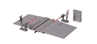 AUHAGEN kit de passage à niveau avec demi-barrieres pour 1 voie (largeur 62mm hauteur 14mm) Batiments