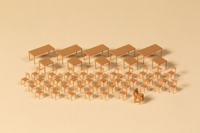 AUHAGEN set d'ensemble de tables et chaises (maquettes plastiques teintées à construire colle non incluse) Accessories