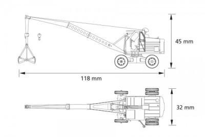 AUHAGEN maquette plastique teintée grue pour charbon (118 L x 32 l x 45 mm h) Accessoires