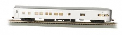 BACHMANN passenger car 85' smooth side observation car  painted unlettered aluminium Voitures voyageurs
