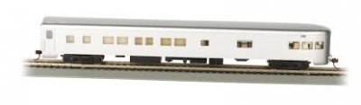 BACHMANN passenger car 85' smooth side observation car  painted unlettered aluminium Passenger cars