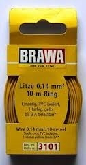 BRAWA rouleau de10m de cable multibrins 0,14mm2 isolant PVC jaune HO scale