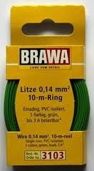 BRAWA rouleau de10m de cable multibrins 0,14mm2 isolant PVC vert Echelle HO