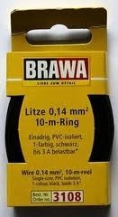 BRAWA rouleau de10m de cable multibrins 0,14mm2 isolant PVCnoir HO scale