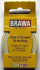 BRAWA rouleau de10m de cable multibrins 0,14mm2 isolant PVCblanc Trains