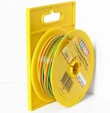 BRAWA rouleau de5m de cable multibrins 0,14mm2 3cables  isolant PVC jaune/rouge/vert Echelle HO