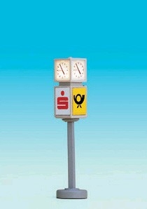 BRAWA Horloge sur pied avec publicité éclairée HO scale