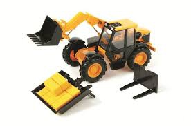 BRITAINS JCB526S Loadall complete with showel,forklift et bale lift attachments Diecast models